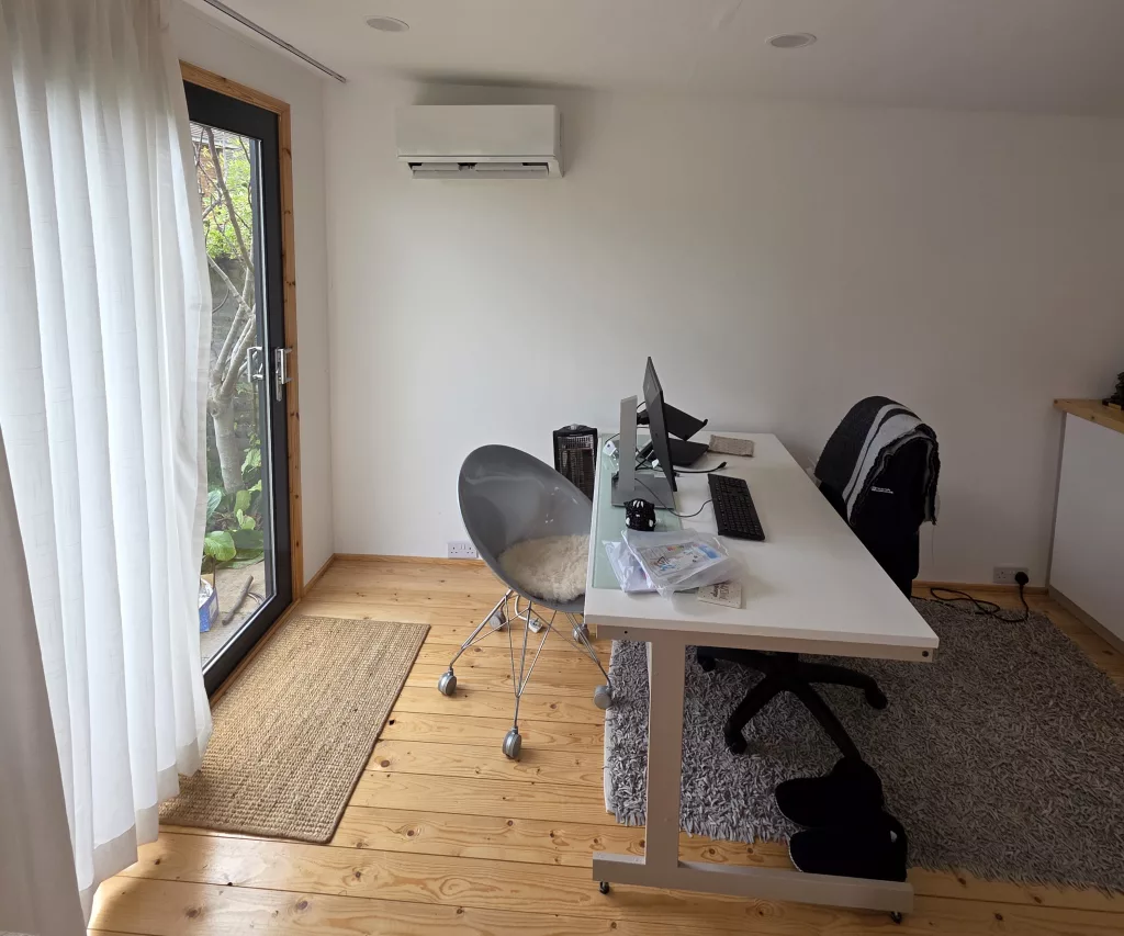 air conditioning installed in a garden room